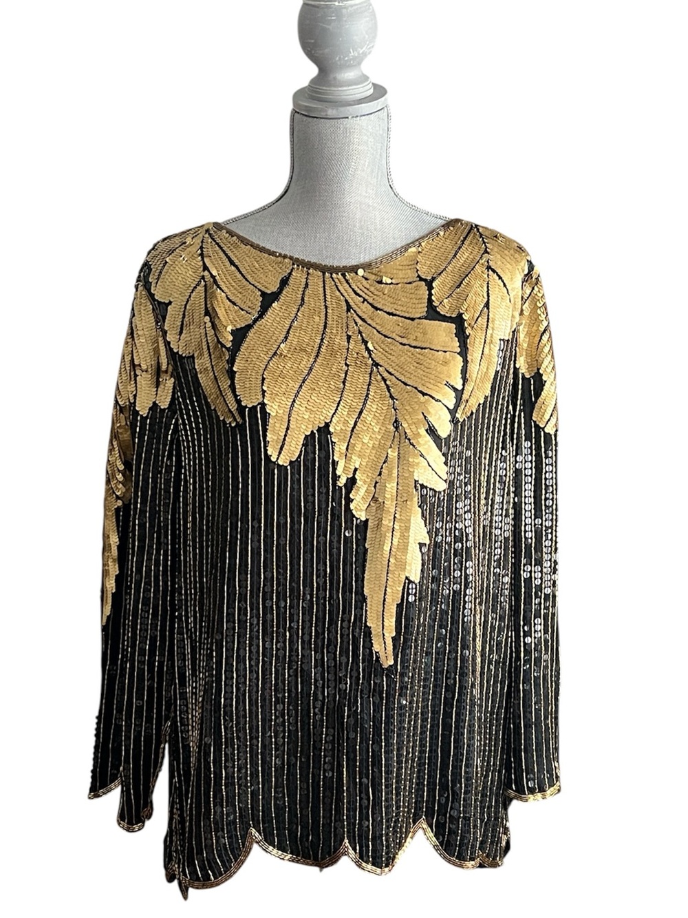 80’s Royal Feelings Pure Silk Beaded Blouse